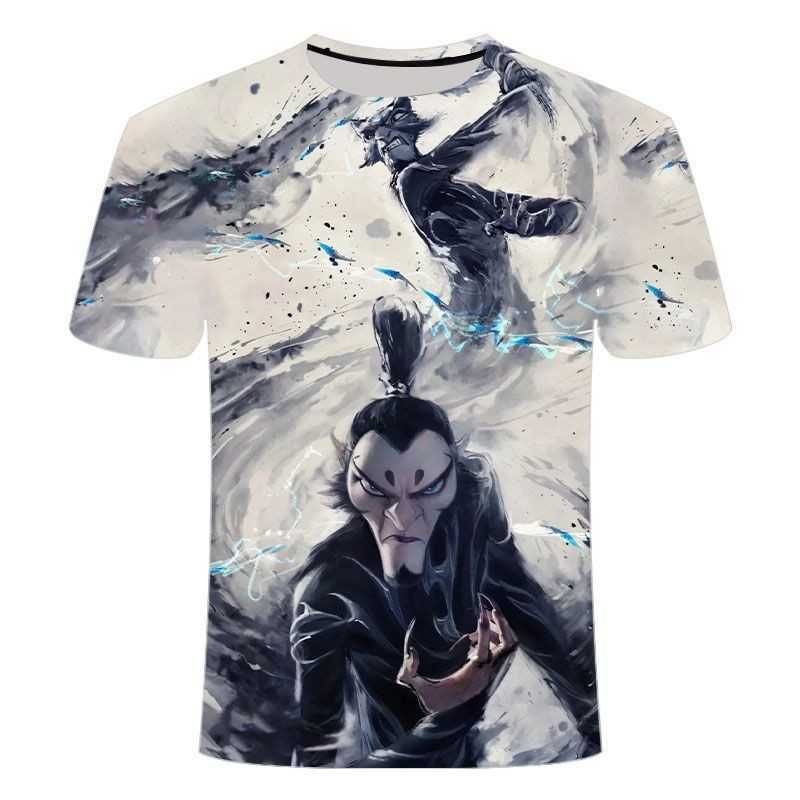 Nezhas Magic Childrens Sea Outing T-shirt Summer 3d Printing Trend Youth Round Neck Short Sleeve Mens Wear
