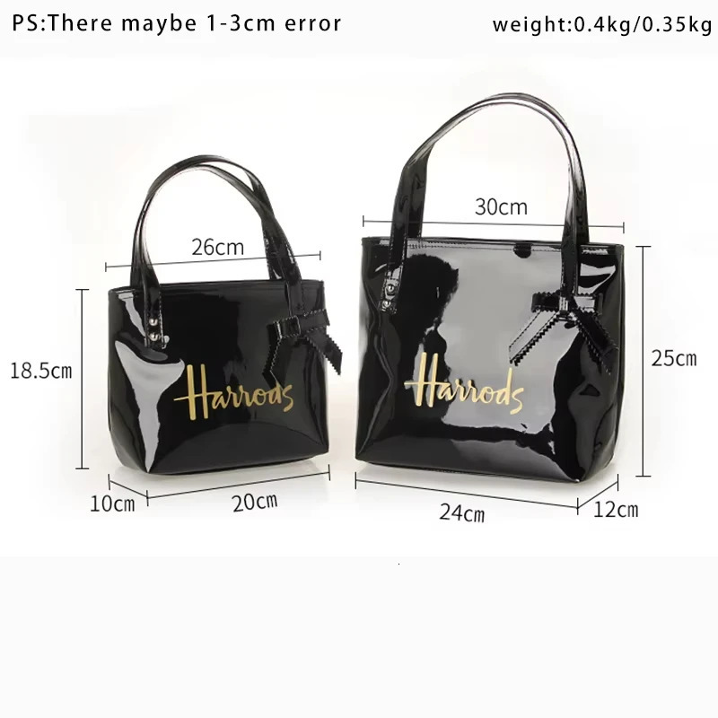MABULA PVC Waterproof Tote Handbag Large Capacity Fashion Shopping Purse Ladies Shoulder Satchel 250305