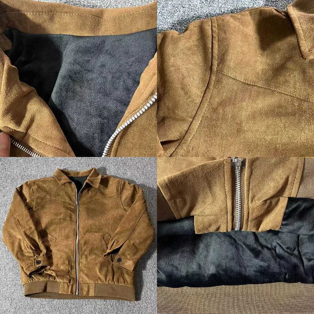 Elegant Solid Brown Coat Mens Spring Autumn High-end Loose Lapel Plush Top Winter New Zipper Short Jacket Vintage StreetwearT250311