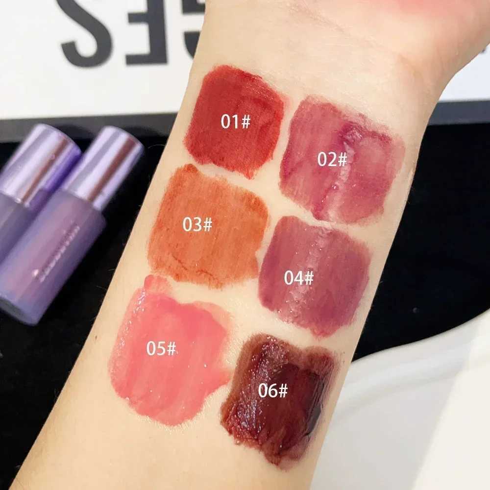 Mini Smoked Punk Dark Purple Brown Lip Gloss Lasting Moisturizing Red Water Light Lipsticks Tint Mirror Gloss Lips Glaze MakeupXJ250312