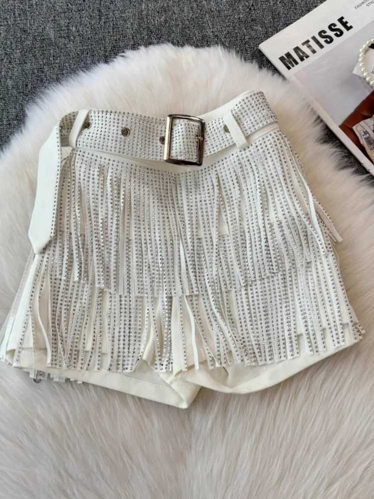Fashion Y2k Tassel Shorts New Black sparkling Korean Sexy High Waist Trendy Party Night Shop Come Dance Hot Pants Women X250312