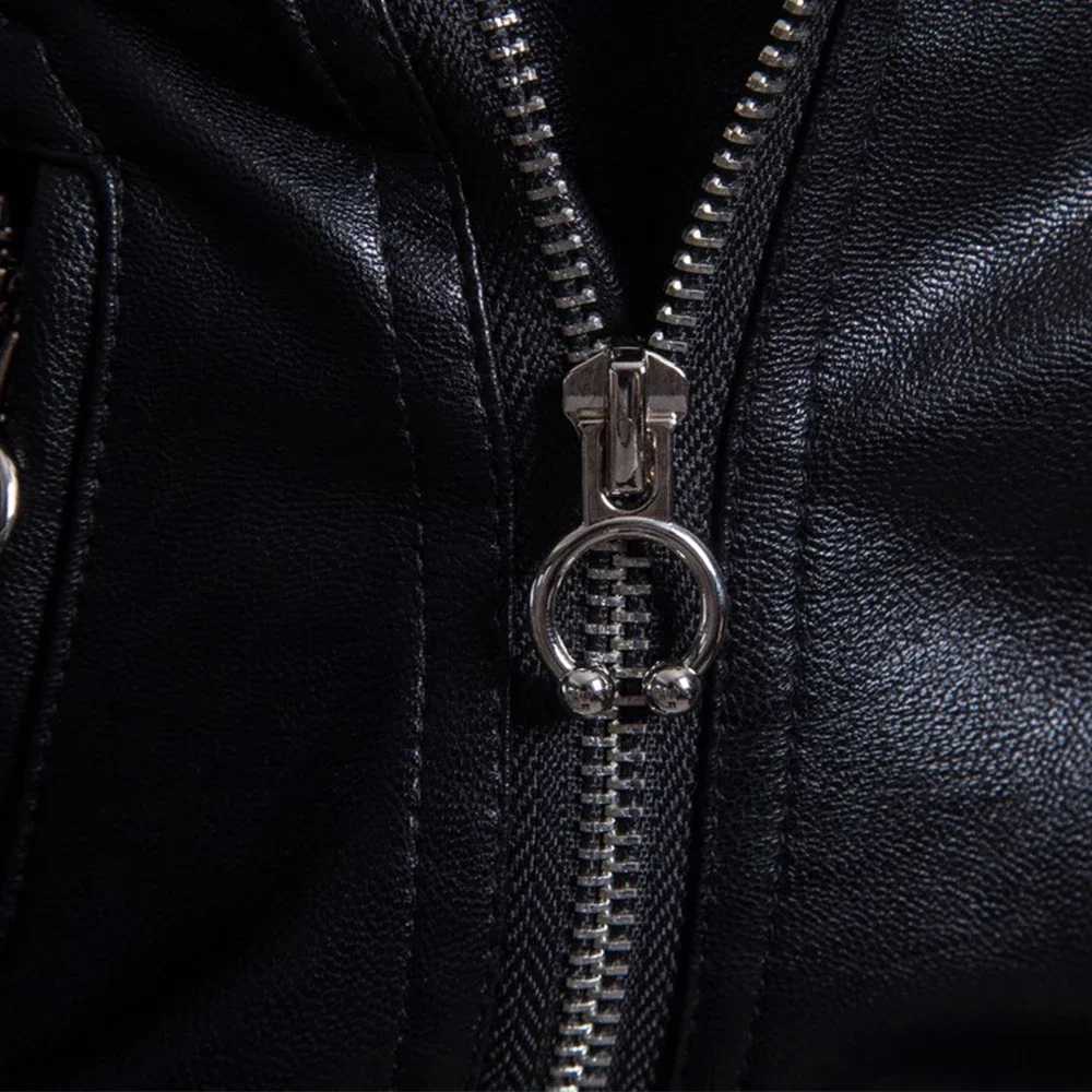 Mens Lapel Leather Jacket Retro Tight Motorcycle PU Jacket Casual Fashion Leather Jacket European Size Short Mens PU JacketT250311