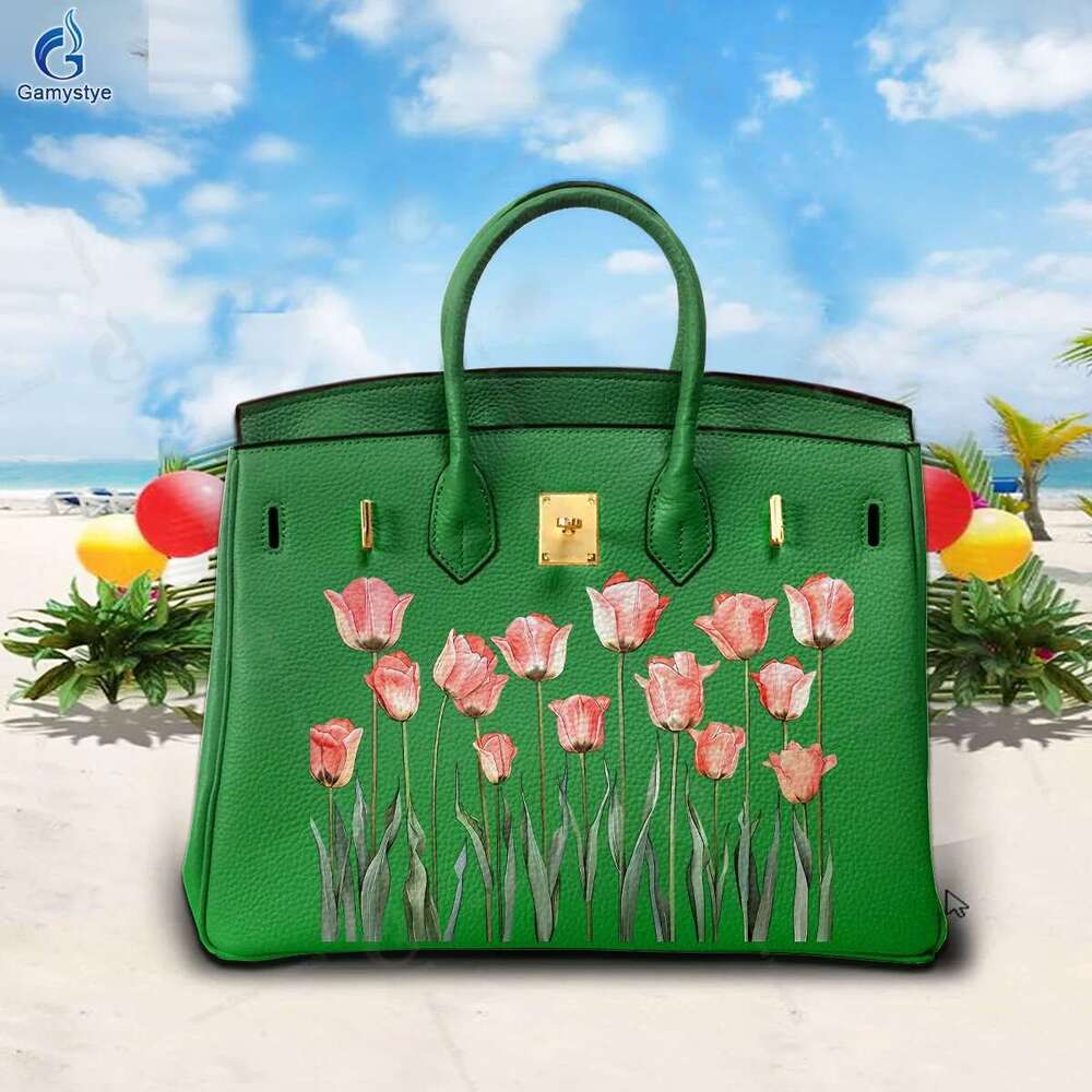 Printed Customize Art Bags Designer Totes Women Purses and Handbag wers Lychee Pattern 100% Real Cowhide Leather Big Capaci
