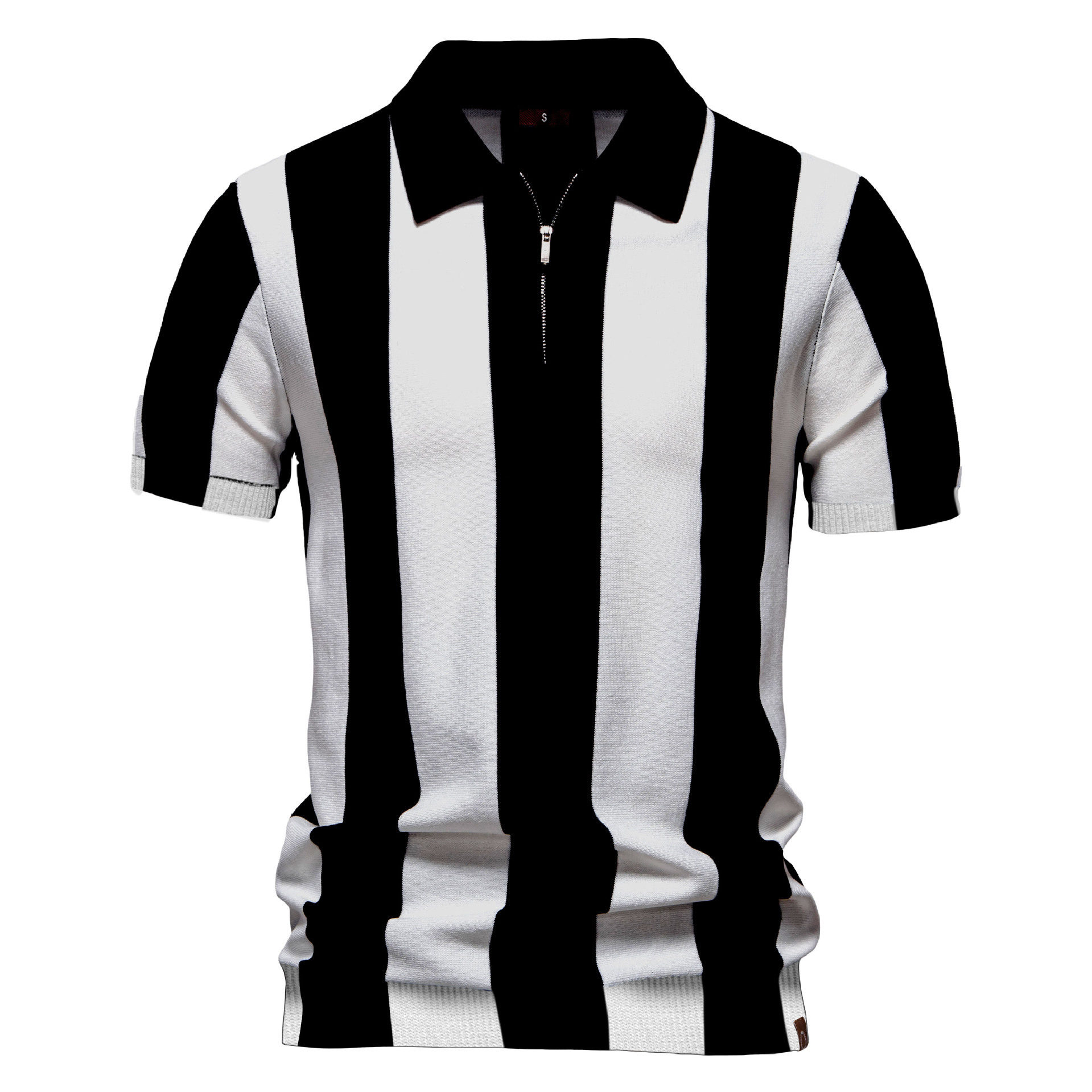 2025 summer new collar woolen t shirt polo men's short sleeved top tracksuit