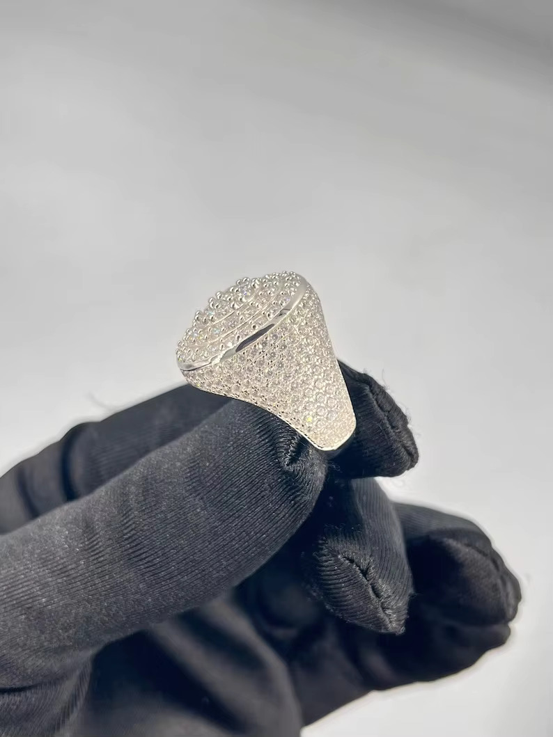 Fully Iced Out Moissanite Diamond Ring Hip Hop Jewelry Customized Jewelry Beautiful Ring Best Gift for Men Women