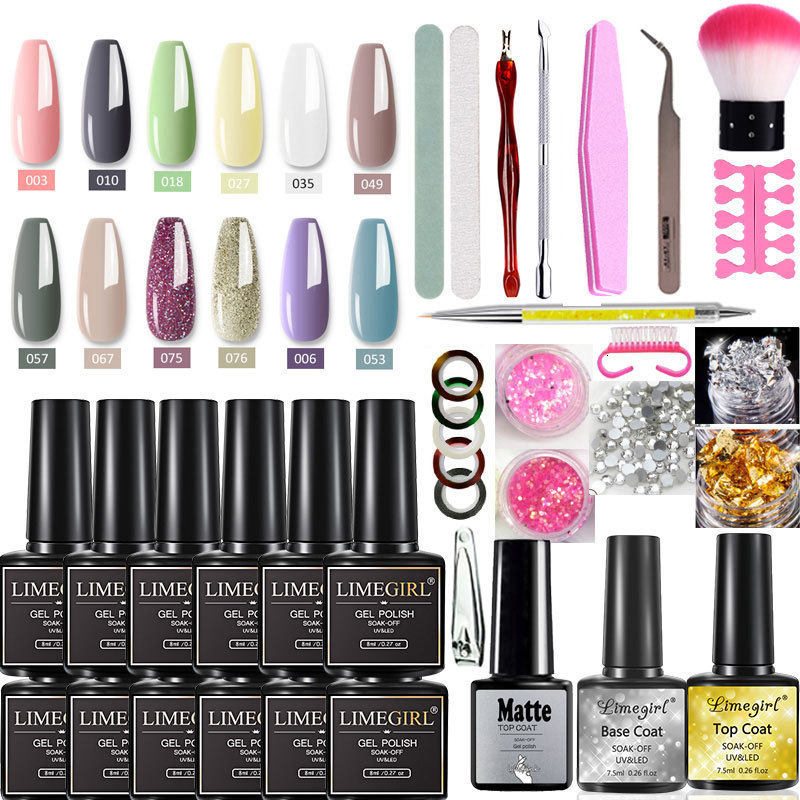 Nail Art Kits Manicure Set Poly Extension Kit Gel Nails Complete For Semi Permanent UV Varnish Tools Sets 231013