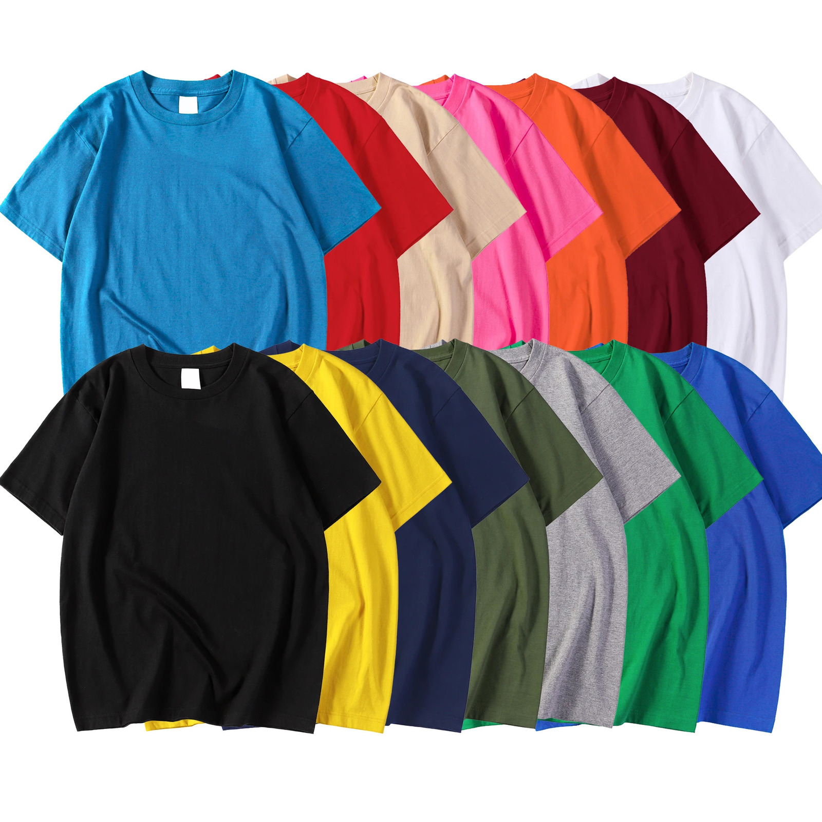 candy color 100% pure cotton mens and womens Tshirts oversized short sleeved fashionable soft Tshirt clothing 250312