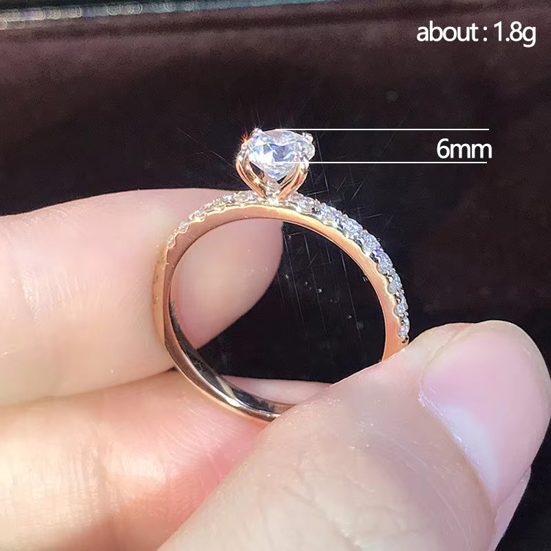 LILIE WHITE Cubic Zirconia Engagement Rings Round Solitaire Wedding Halo Promise Eternity Ring for Women