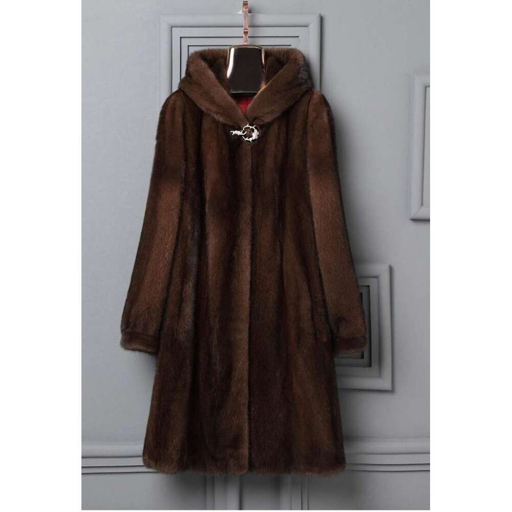 Winter New Long Style Faux Mink Fur Coat For Women's Oversized Top