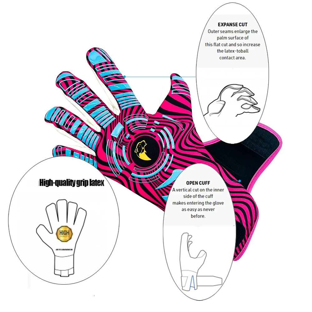 Professional Football Goalkeeper Gloves Kids Adults Latex Thickened Protection Child Goalkeeper Teenager Goalie Soccer Gloves 250311