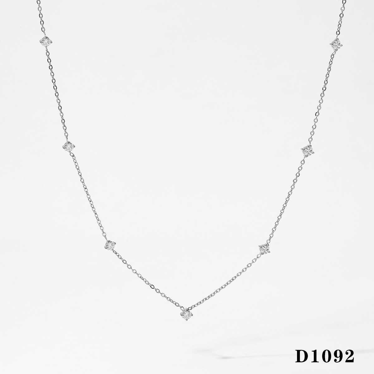 Gentle Wind Zircon Necklace Bracelet Foot Chain Set Small Fresh Advanced Simple Super Fairy Sweet Advanced Jewelry Set W250312