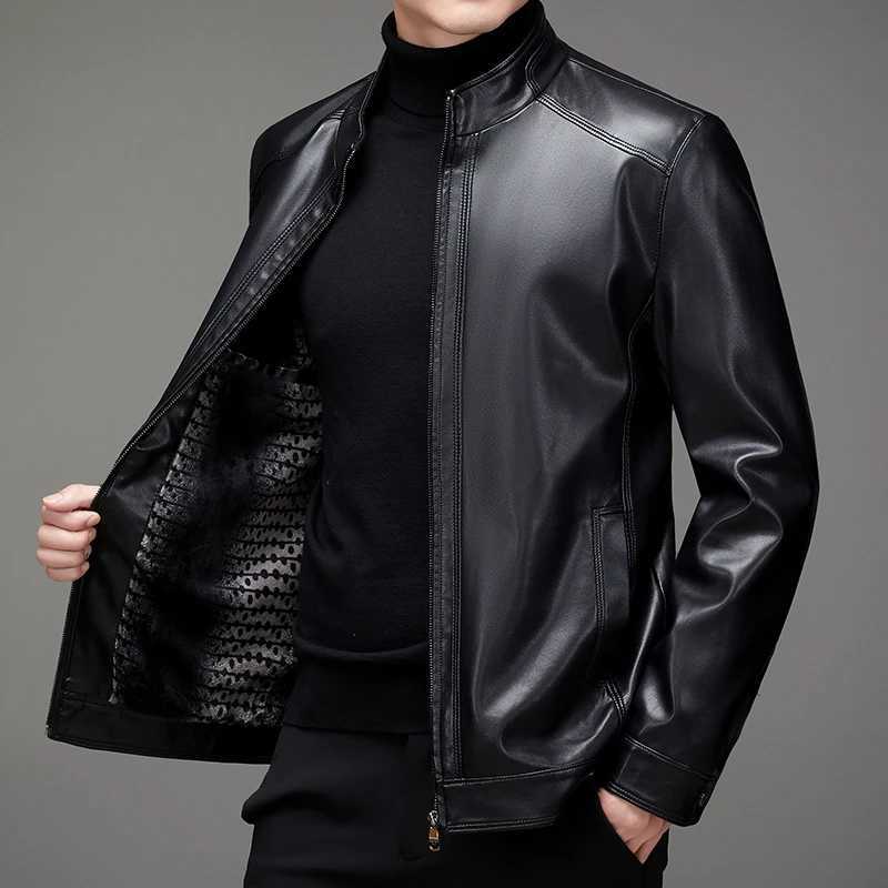2024 Autumn and Winter New High Quality Fashion Mens Lapel Motorcycle Leather Coat Slim Stylish Mens Leather Coat M-7XLT250311