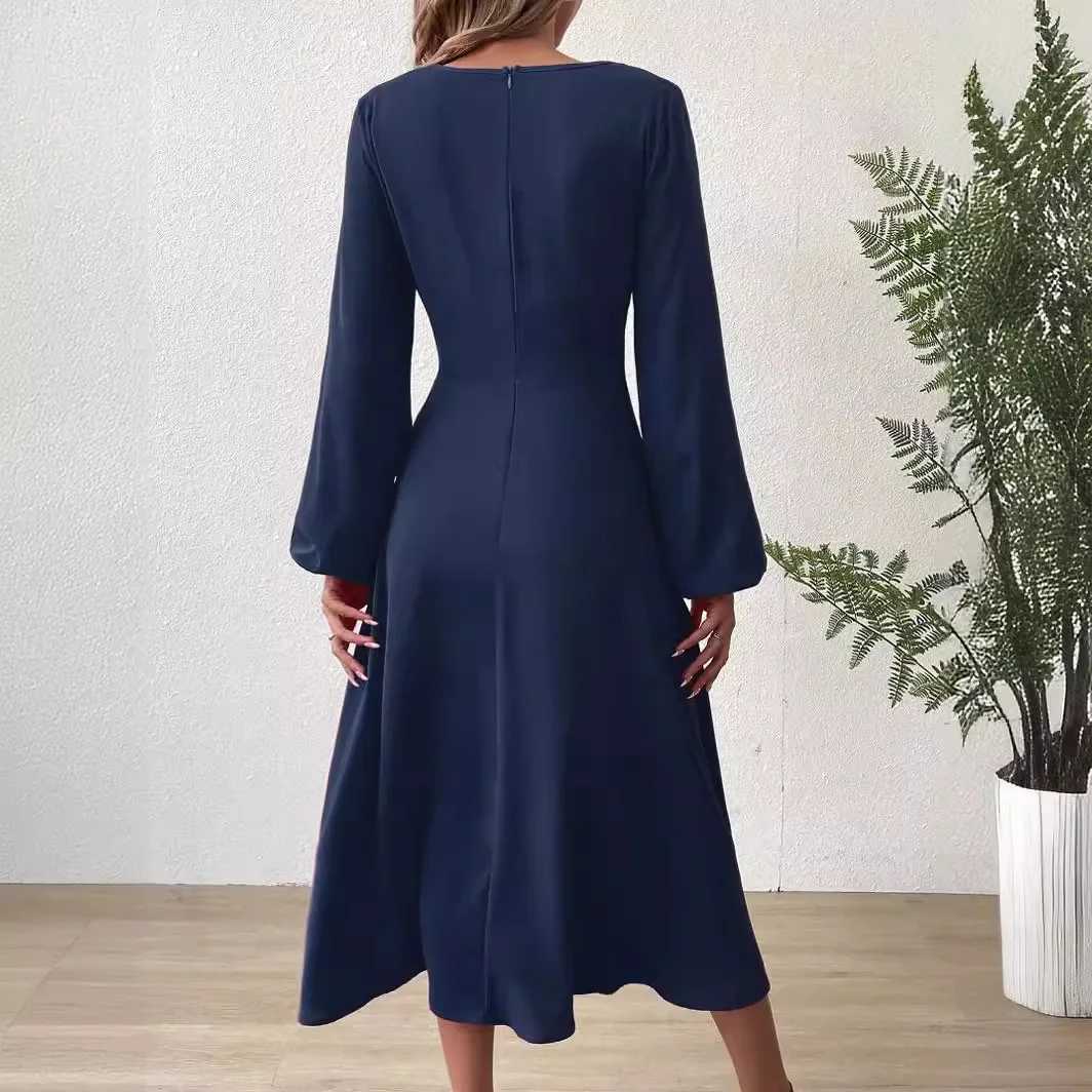 Maternity Dresses Dress Pregnant Women Autumn V-neck Solid Color Elegance Dress Antern Long-sleeve Hot Mammy Close-fitting SkirtT250311