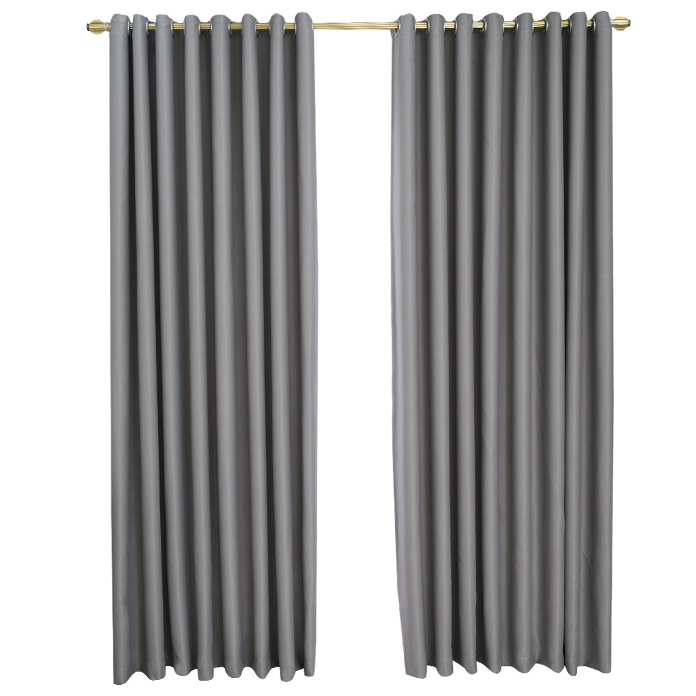 A932 Single-sided solid color blackout curtain fabric living room bedroom rental room sunshade soundproof curtain finished product