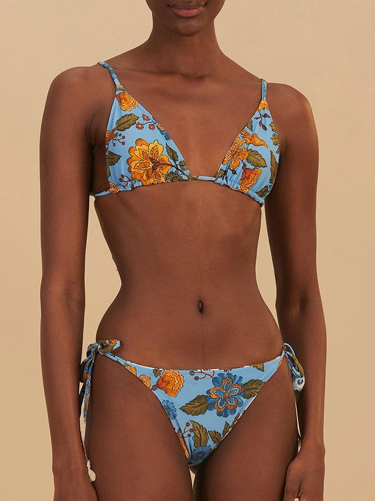 Miyouj Women Bikini Set Low Waist Bikinis Swimsuit Printed Swimwear Bandage Bathsuit Sexy Triangle Bathwear 250310