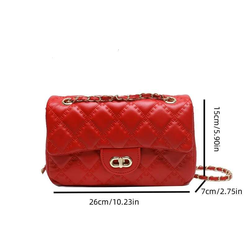 New Spring And Summer Women's Small Fragrant Wind Ring-Grid Chain Senior Sense Ladies Purple Crossbody Bag
