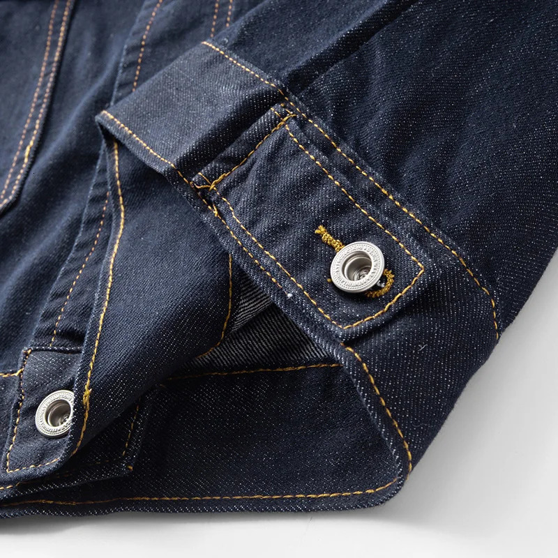 mens denim jacket fashion street washed printed and spliced casual workwear youth version top 250312