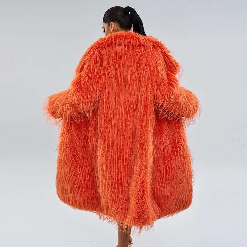 Tassel Extended Solid Color Imitation Fur Autumn And Winter New Wool Coat For Women