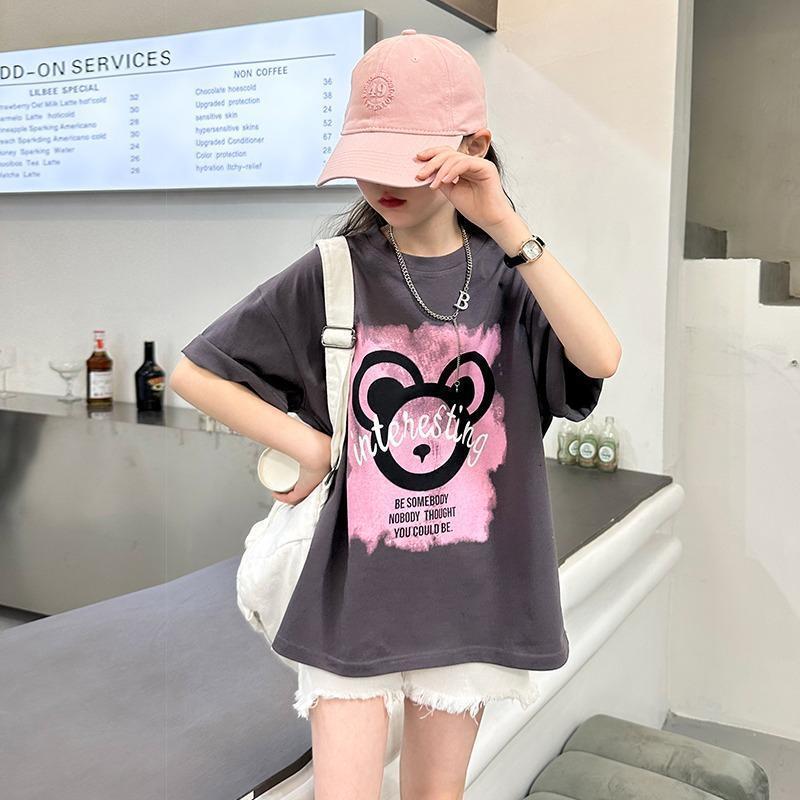 Ddmyshoesvip Pure Cotton Clothing T Shirts Short Children S And Middle Aged Girls Tops Half Sleeves Summer Fashion Trend