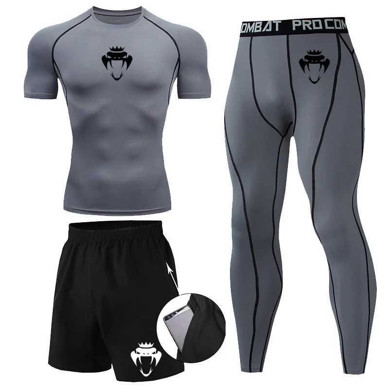 Mens compression sportswear gym tight training clothing sportswear jogging sportswear X250312