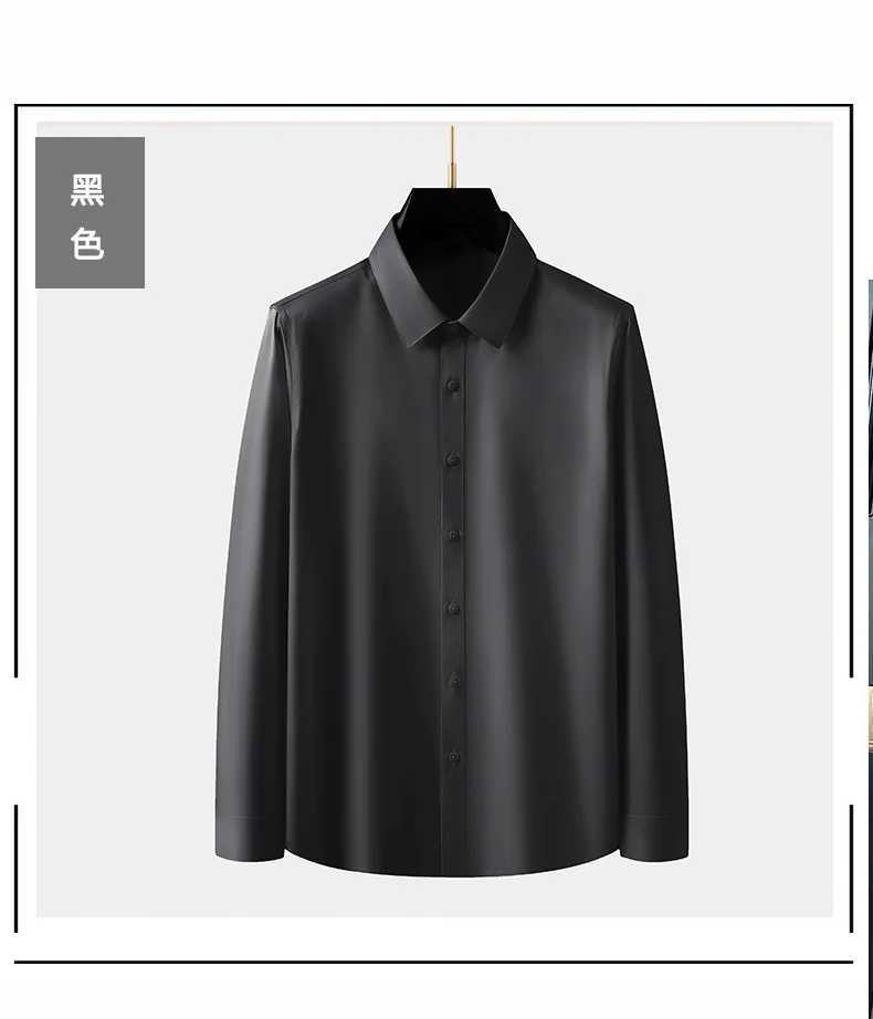 Mens long sleeved spring autumn 2025 oversized white iron free business casual formal long sleeved shirt W250312