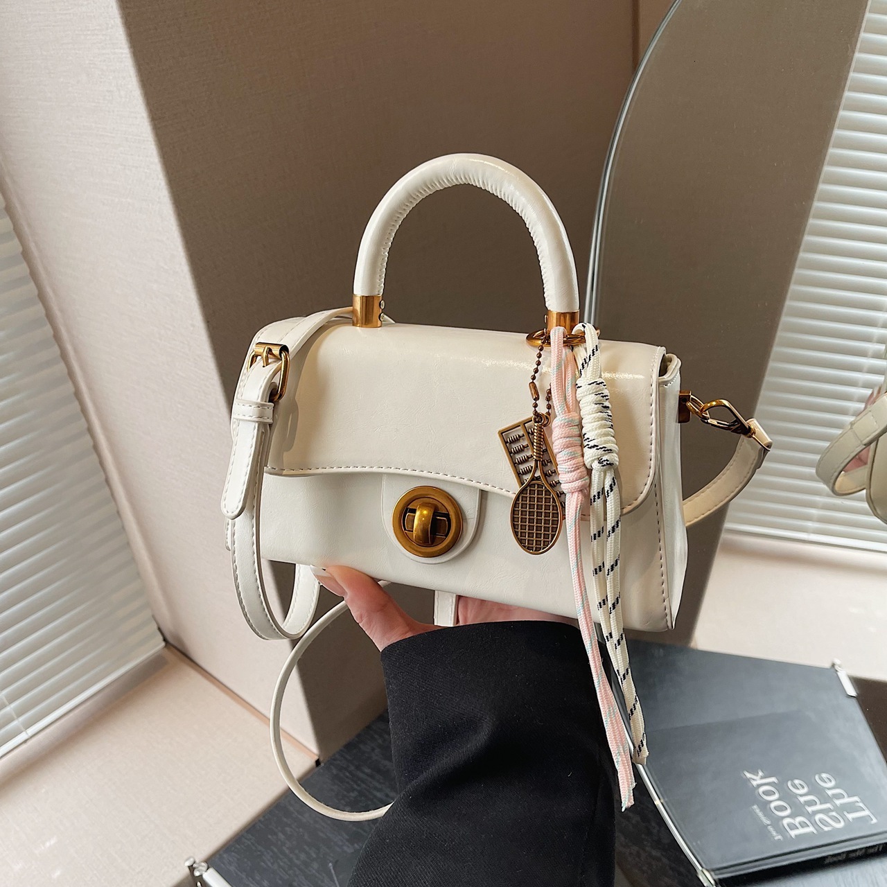 High End Mini Small Square Bag, Women s New Multifunctional Oil Wax Handbag Fashionable Designer Light Luxury Crossbody Bag Casual Storage Bag Wallet 