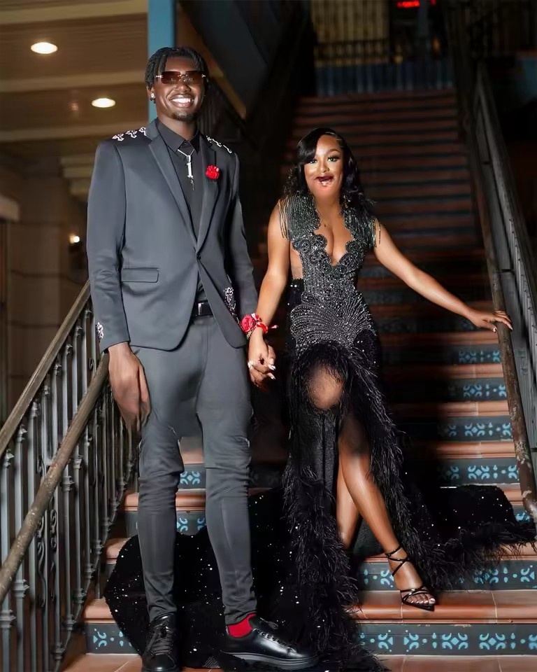 Customized Beaded Mermaid Prom Dress Black Girls Birthday Party Gala Evening Gown Sexy Sequins Slit Ferther robes de soiree