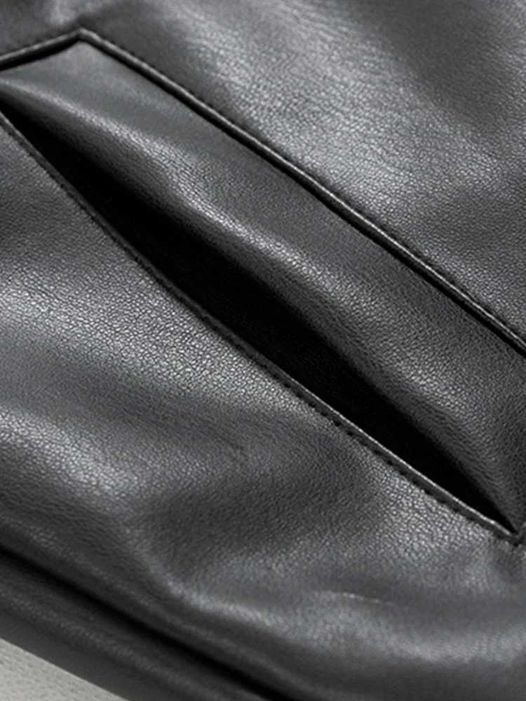 Spring Autumn Cool Luxury Short Black Soft Light Pu Leather Jacket Men Zipper Casual Mens Jackets and Coats FashionT250311