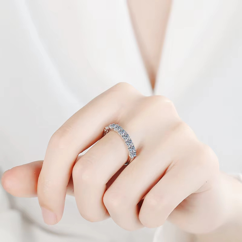 Sterling Silver Moissanite Princess Ring for Women