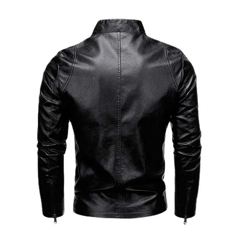 New Casual Mens Leather Jacket Loose Leather Jacket Thin Top Jacket Mens Foreign Trade Motorcycle LeatherT250311