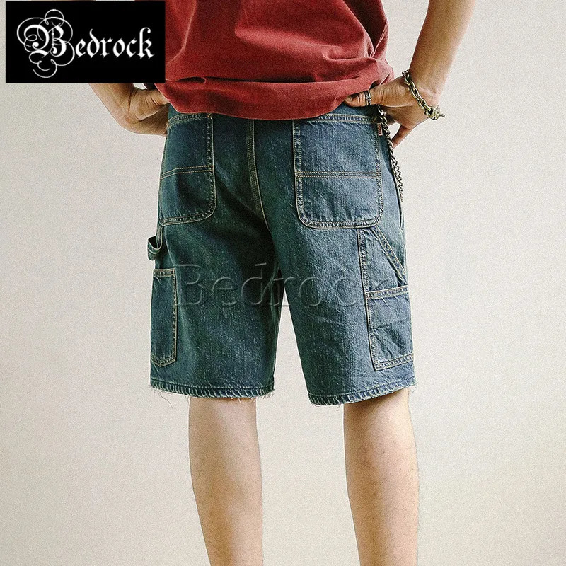 MBBCAR 11oz Distressed Retro Woodcutter Jack B01 Full Set Blue Laundry Sales Denim Jeans Short Line Shorts 590 250312