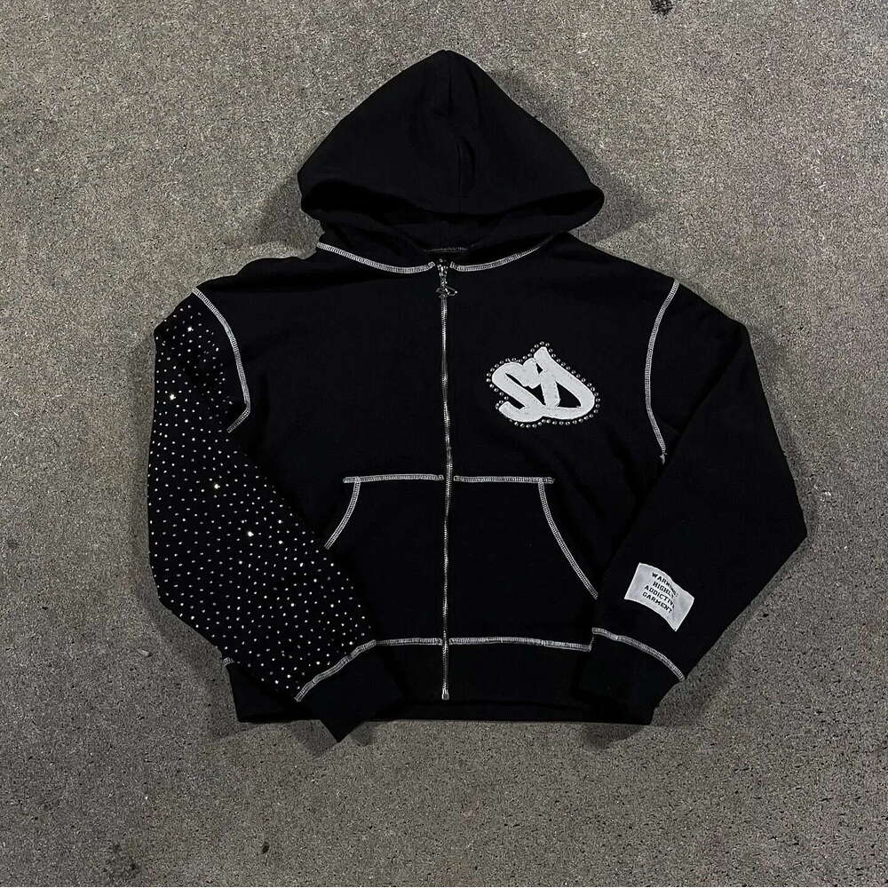 Sweatshirt zipper unisex early autumn comfortable casual personalized street hoodie black jacket versatile