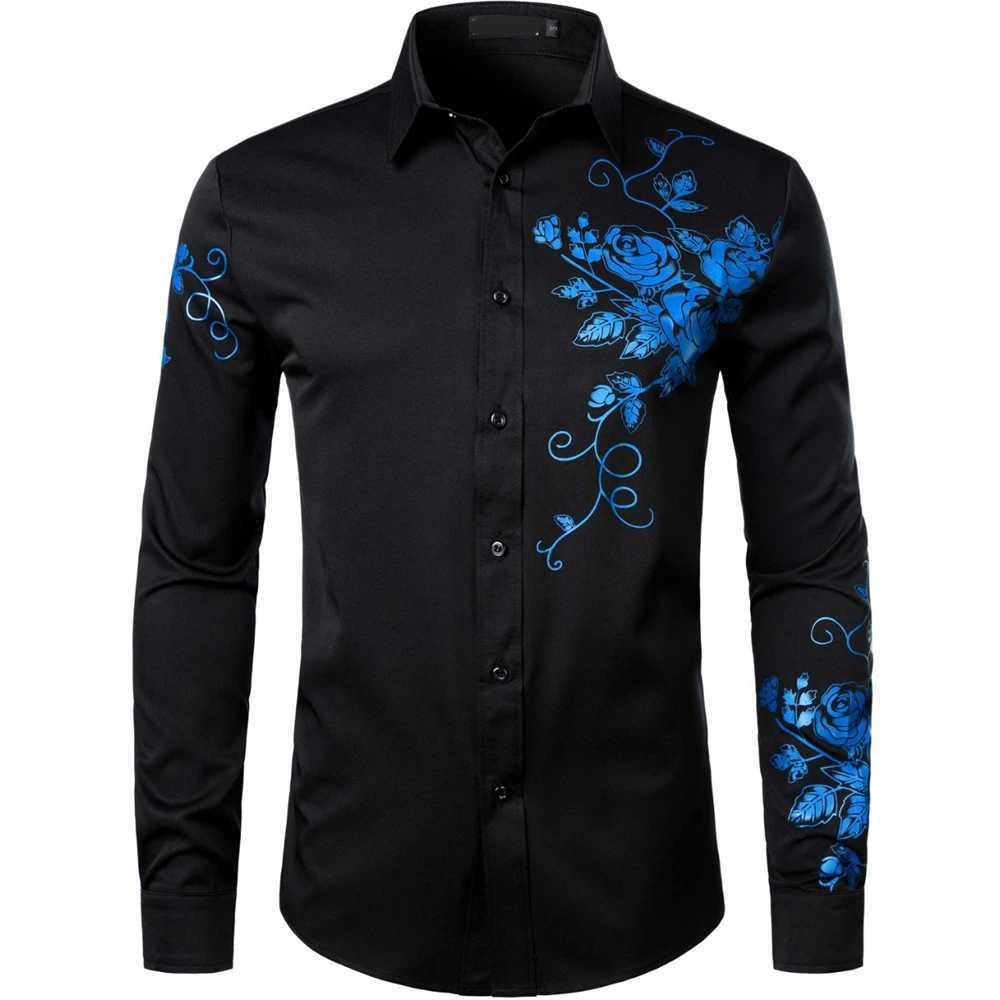 Mens Long Sleeve Shirts Casual Shirts Elegant Fashion Mens Clothes 2024 Mens Trendy Clothes Oversized Printed Long Sleeves W250312