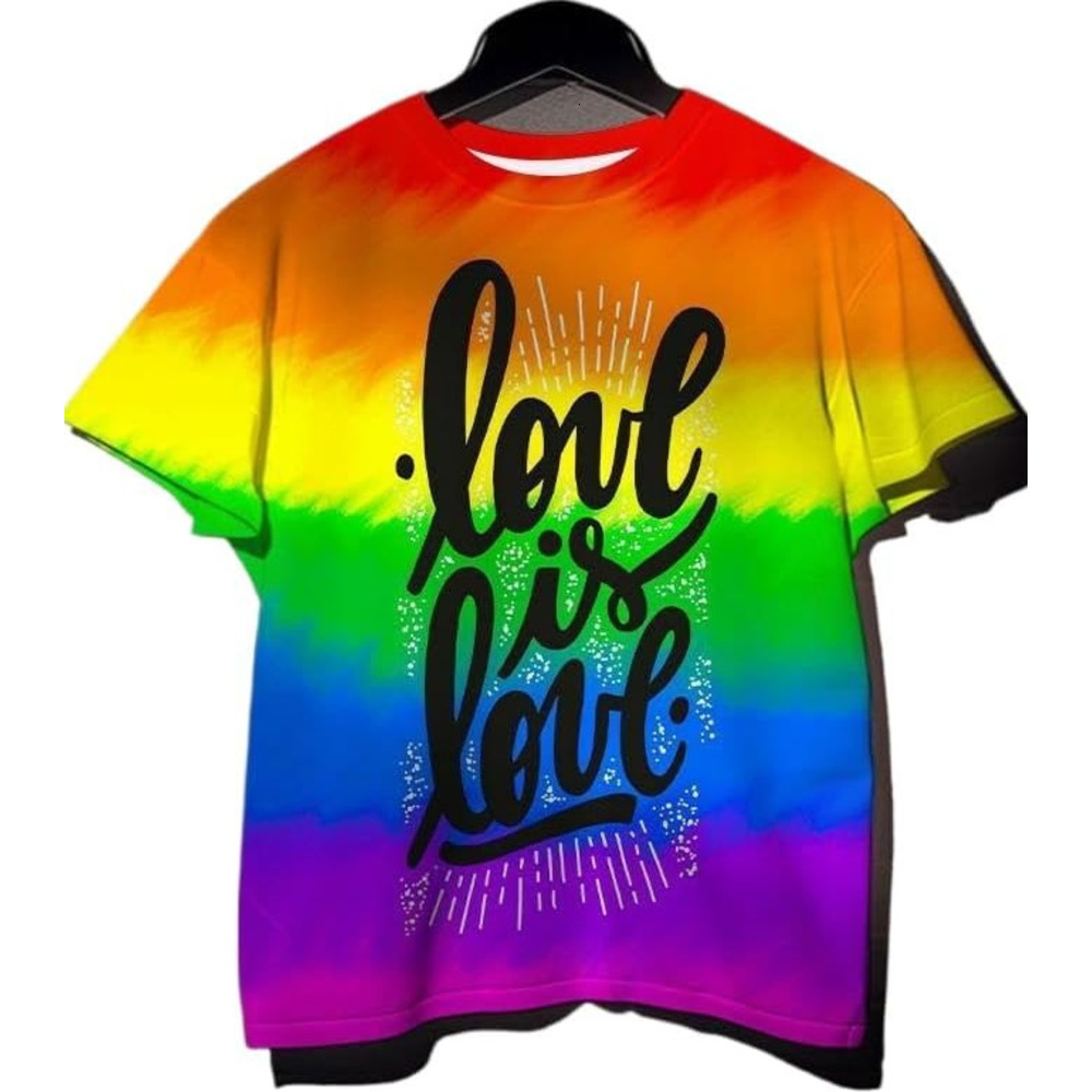 Mens T shirt Rainbow Pattern 3D Printing T Shirt Fashion Men Women LGBT Pride Short Sleeve Harajuku Style Casual Gays T-Shirt