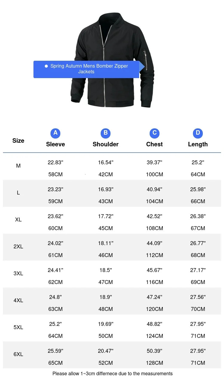 Spring Autumn Mens Bomber Zipper Jackets Casual Men MA1 Pilot Baseball Coats Outdoor Sports Windbreaker Jacket Clothing 6XL 250312