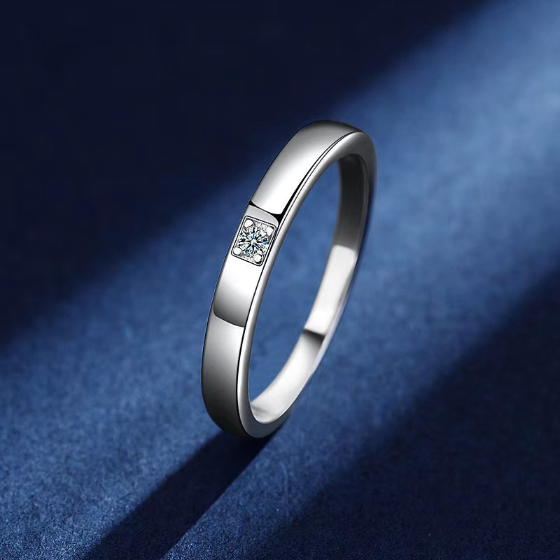 Minimalism D Color VVS Moissanite Diamond Eternity Band Rings for Women Men Solid S925 Sterling Silver for Wedding Jewelry