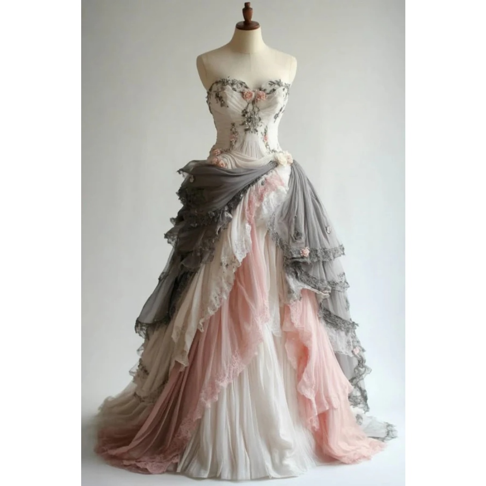 Ruched Colorful Prom Dresses Sweetheart Neckline Sleeveless A-Line Vintage Evening Gowns Lace Appliques Pleats Long Tulle Formal Reception Dress 2025