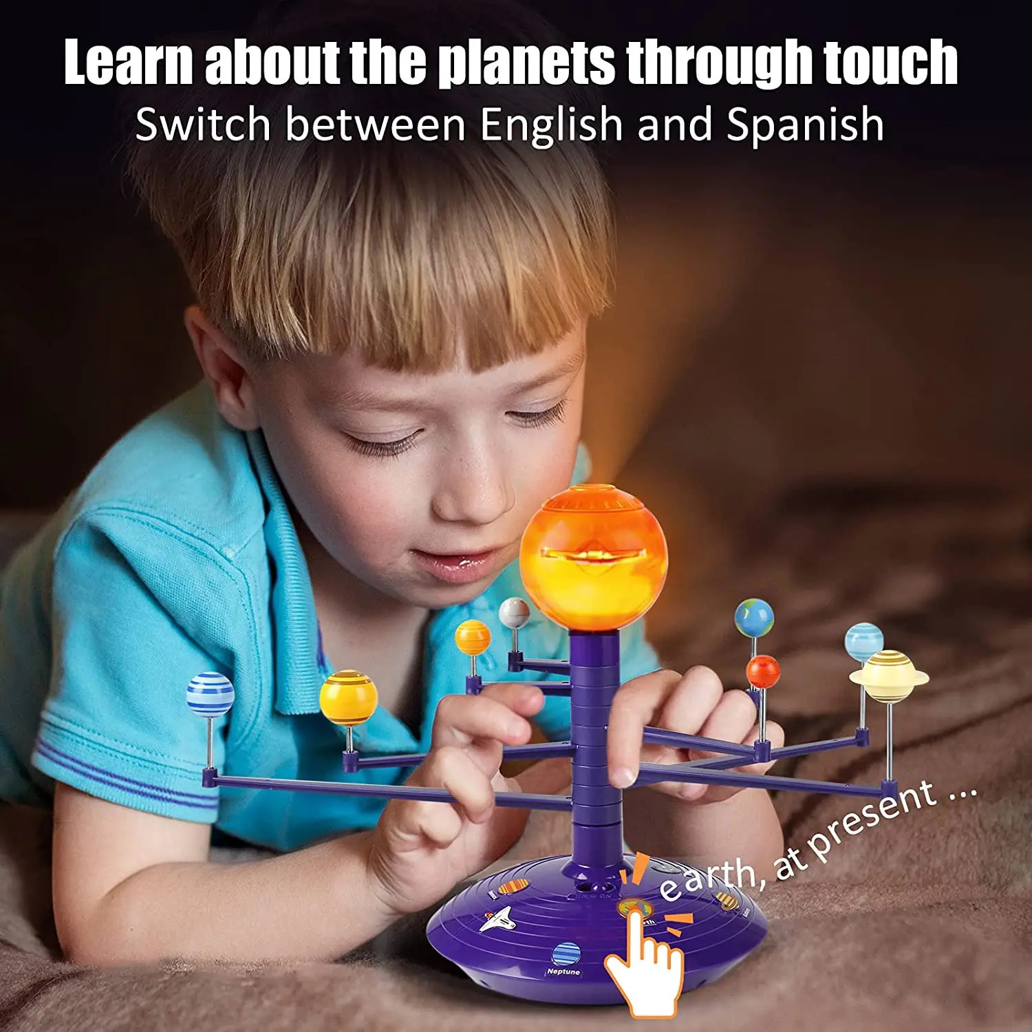 Solar System Planet Model 8 Planet Set Childrens Science Steam Projector Puzzle Toy Rotating Astronomy Meter 250312