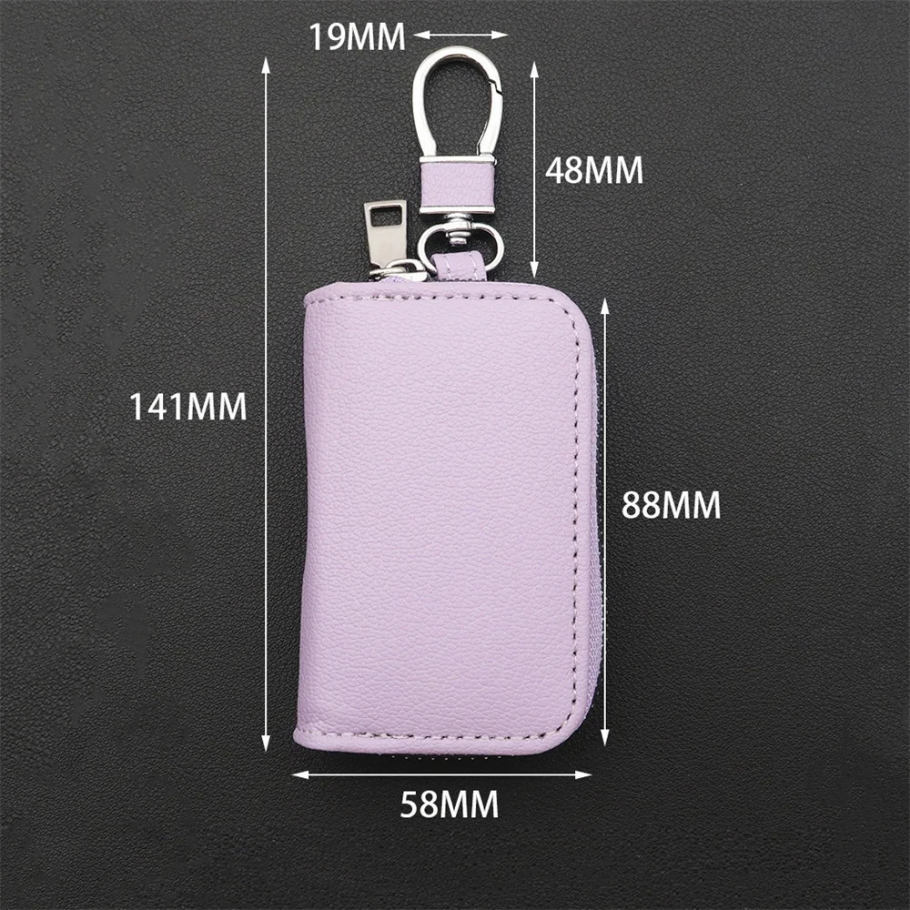 Car Keychain Cover Mens Keyholder Leather Car Key Wallet Butler Key Manager Zipper Key Luggage Neutral Wallet 250311
