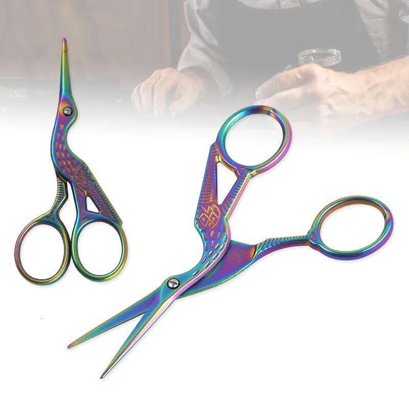 Creative Stainless Steel Nose Hair Round Tip Eyebrow Pointed Crane Scissors Eyelash Trimming Be