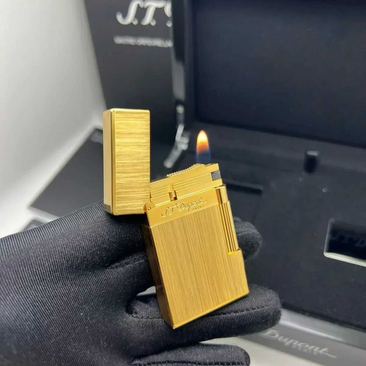 S.T. Dupont lighter ic brushed style crisp sound lighter top manufacturer quty gift for menC250312