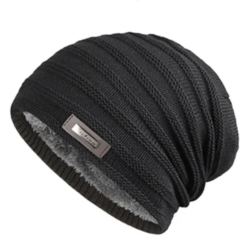 unisex fur lined Beanie hat for keeping warm in winter thick and soft elastic suitable both men womens fashionable hats 250304