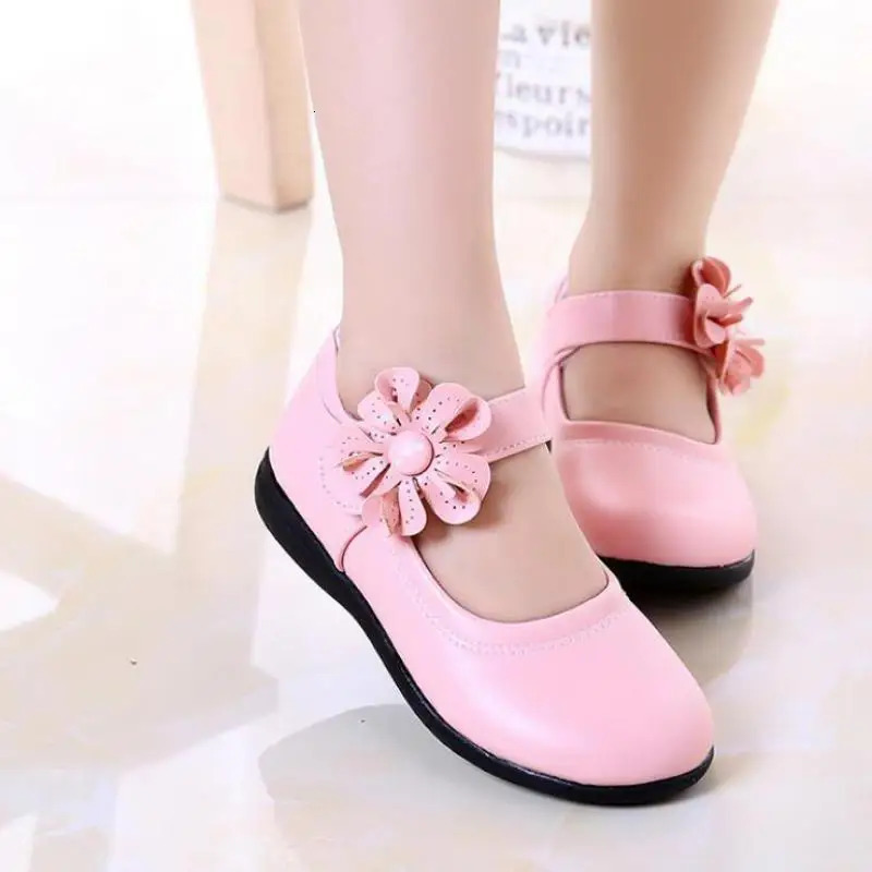 Girls Leather Shoes for Children Wedding Dress Princess School Shoes Kids Summer Bow-knot Black Student Sandals Korean Fashion 250311