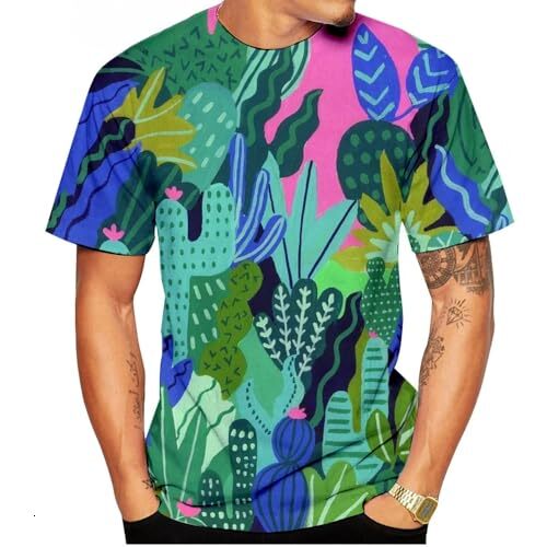 Mens T shirt Summer Fashion Men Women T Shirt 3D Printed Short Sleeve Cactus Pattern T-Shirt tee Casual tops summer clothes cactus