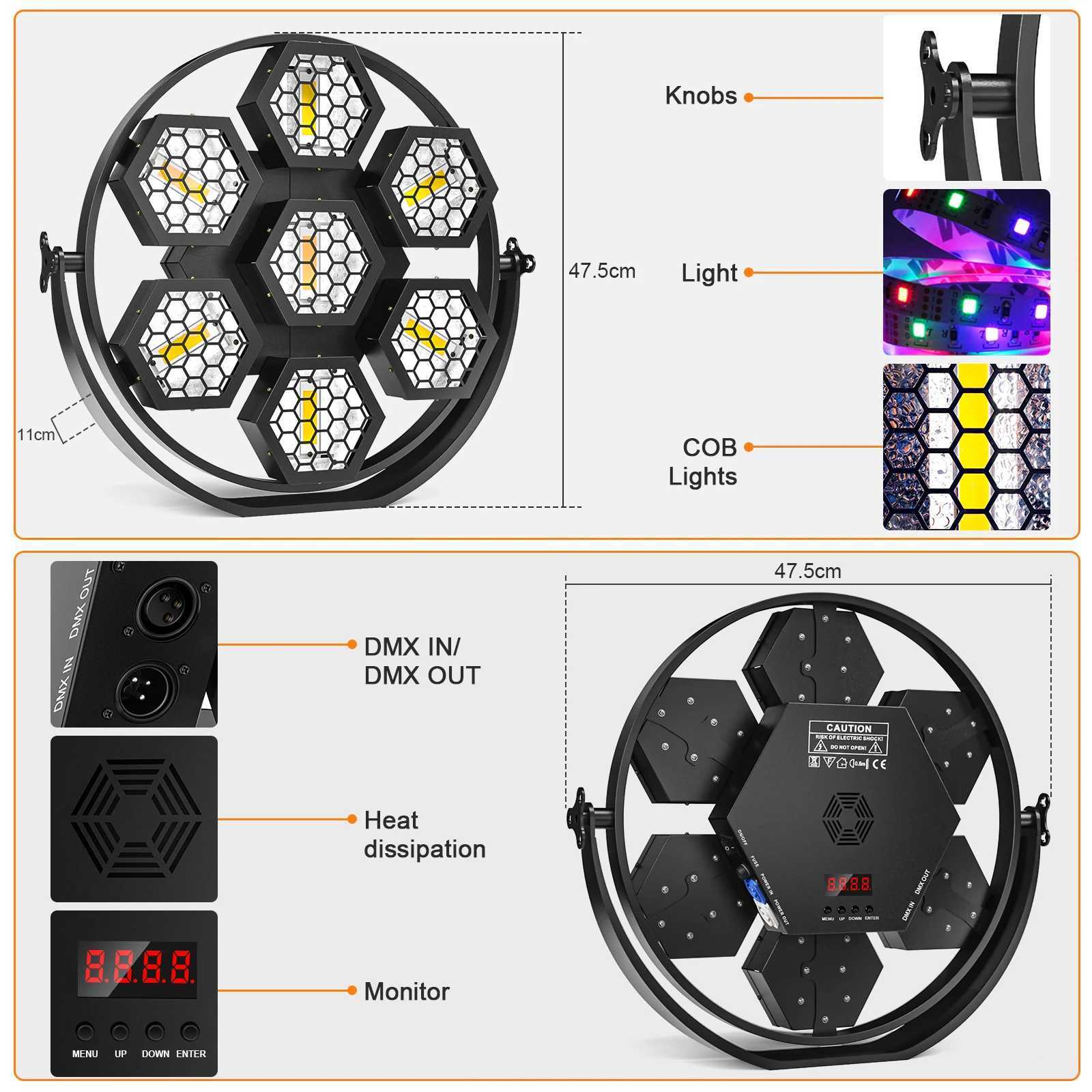 2PCS 7x50W stage retro light RGB COB LED lighting strobe effect light DMX512 DJ disco flash used for theater concerts and parties X250312