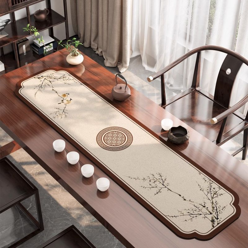 Table runner new Chinese tea table classical tea table mat absorbent tea table mat waterproof mat 77AH01