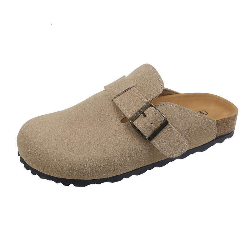 Height increasing thick soled women 2025 Spring and Autumn new style Baotou slippers Cork Boken for casual women's singles shoes