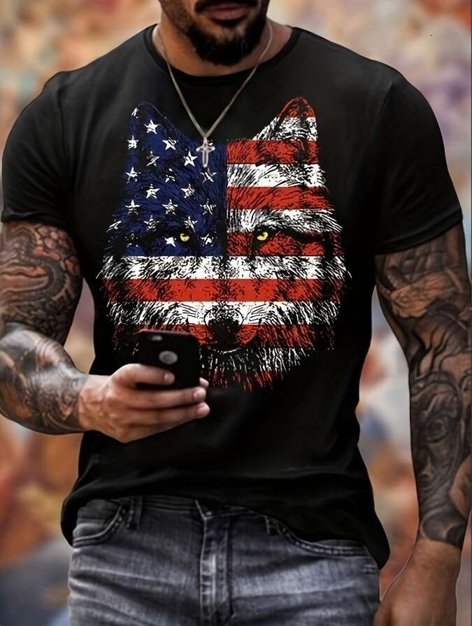 Hot selg European American men clothing, youth sports, digital printing, 3D T-shirt, short sleeved, 2025 new casual and versatile fashion clothing