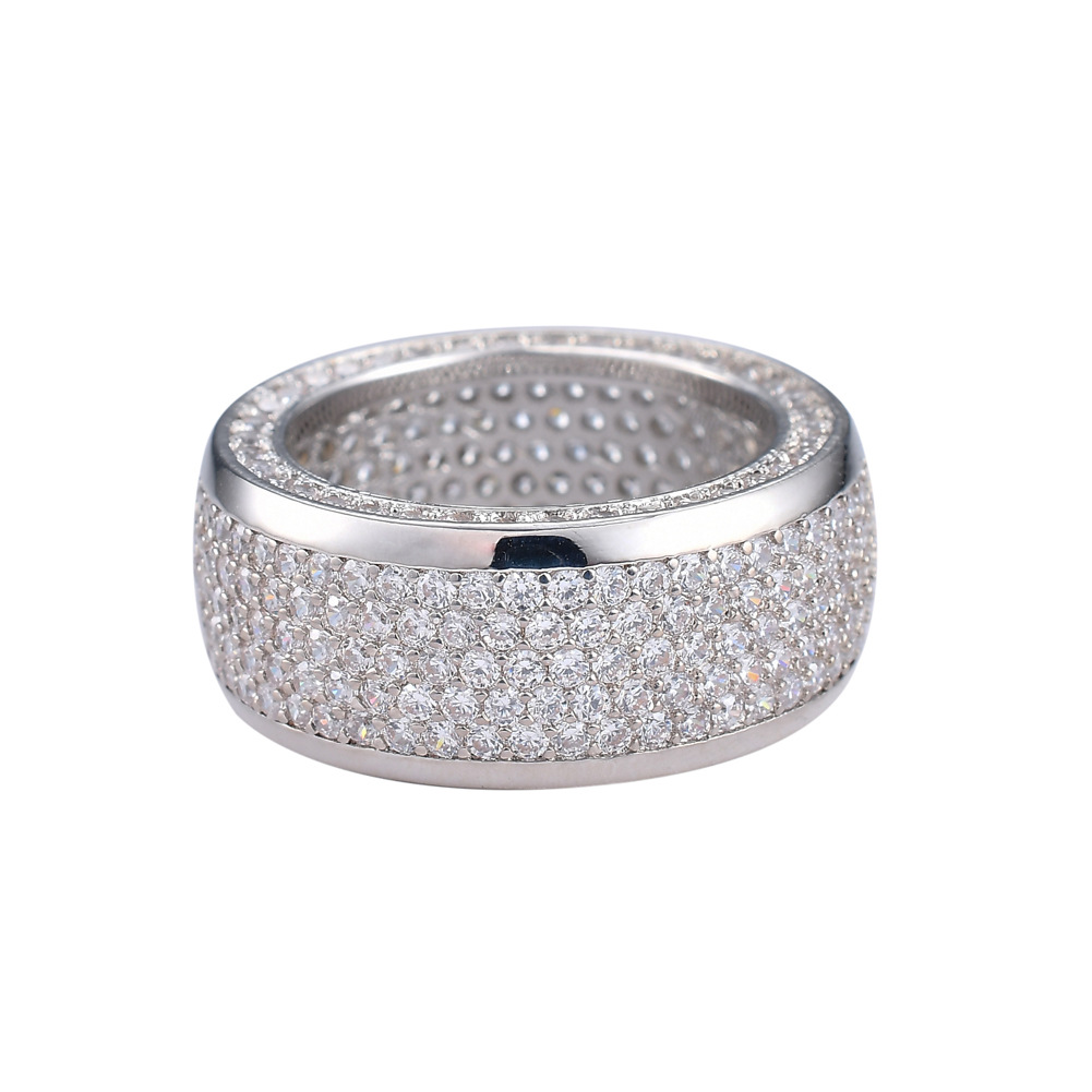 Hip Hop Cylinder Rings Bling Full 5A Zircons Real Gold Plated Jewelry Big Finger Ring Men Gift