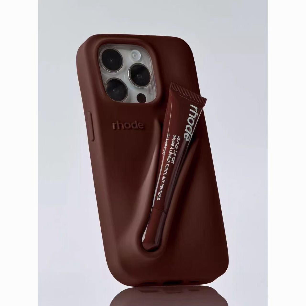 rhode phone case Lipstick Portable Case Design Lip Gloss Lipstick Lip Balm 3D Make-Up Silicone Phone Case for iPhone 15 14 13 12 Pro Max Holder Cover 